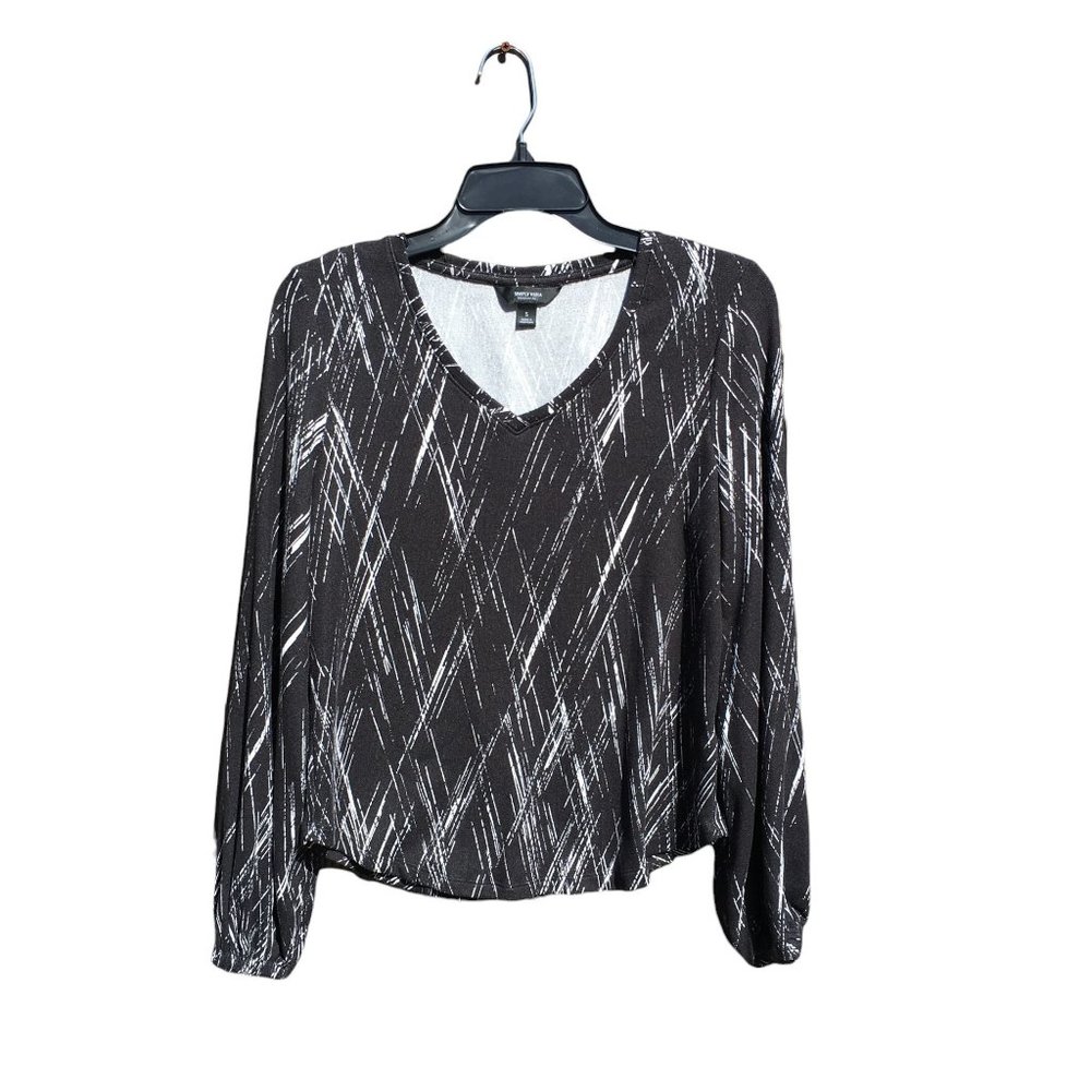Simply Vera Wang Long Sleeve V-Neck Top Size Small